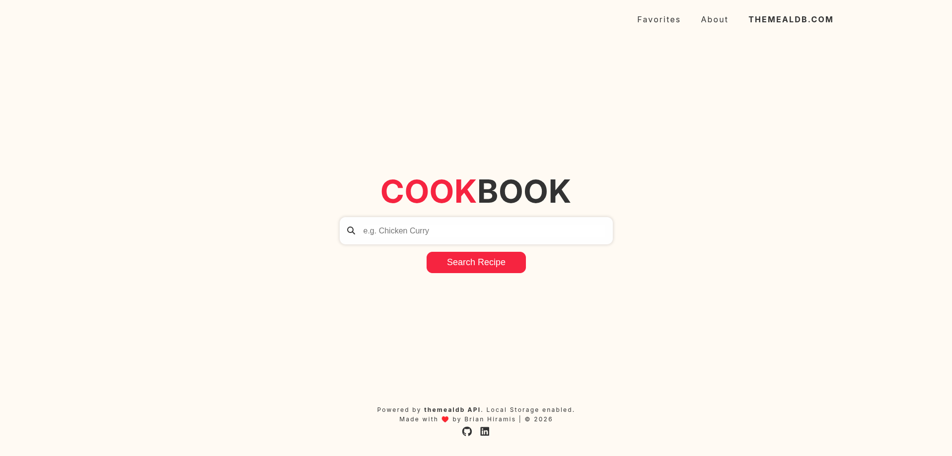 Cookbook recipe finder app.